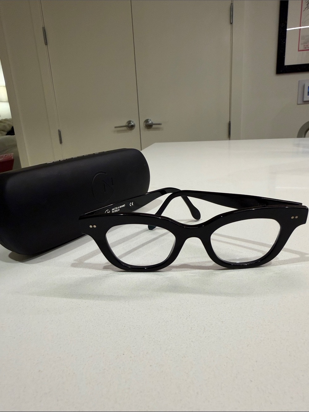 Giorgio Nannini MILVA: 110 Black Italian Cat-Eye Glasses 46-21-142 Original Case